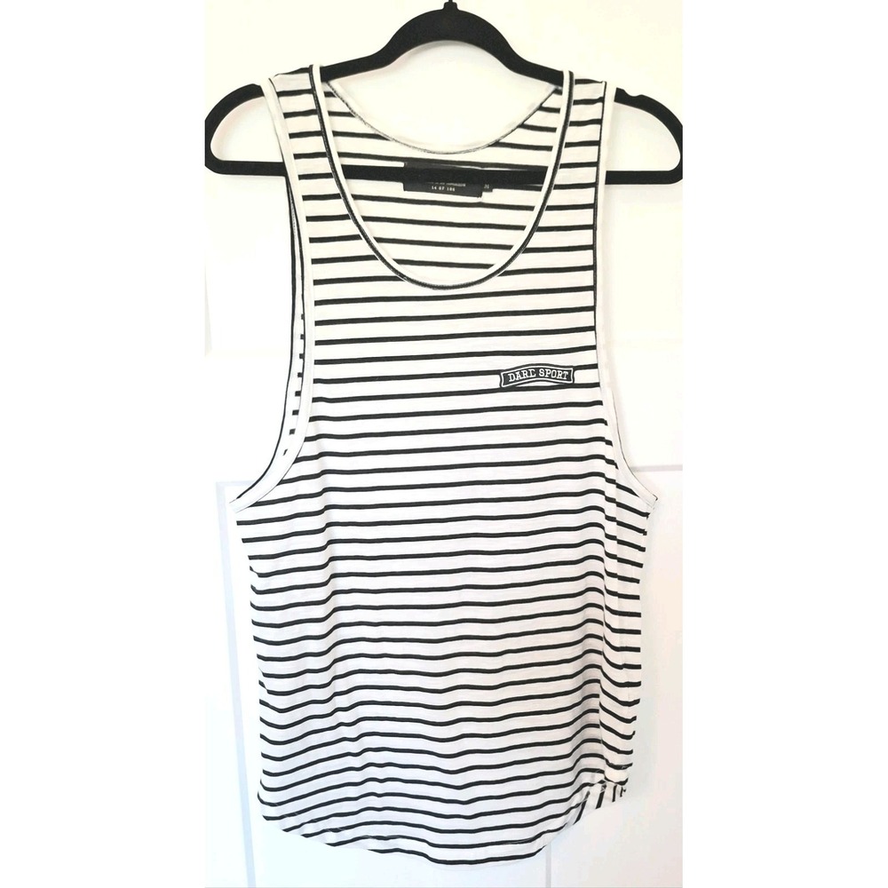 Darc Sport 14/100 Limited Edition Striped Tank Top Mens M Cotton Black White
